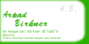 arpad birkner business card